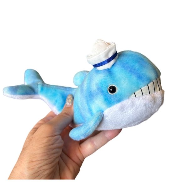 Ty Captain the Whale Beanie Baby 2004 8” x 5” Blue White Handmade China Vintage - Picture 1 of 17